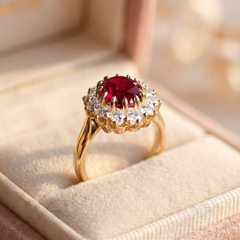 Elegant Ruby Diamond Ring