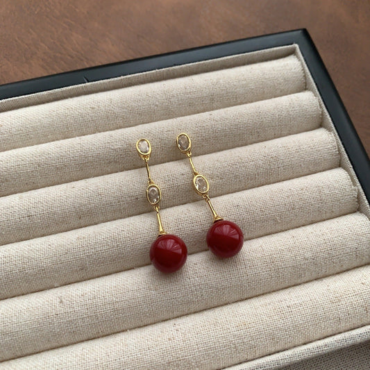 Elegant Ruby Drop Earrings