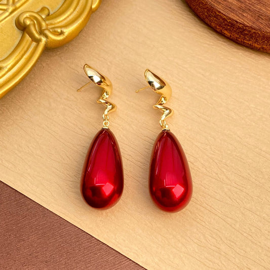 Elegant Ruby Drop Earrings