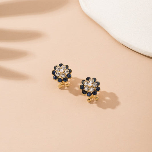 Elegant Sapphire Flower Earrings