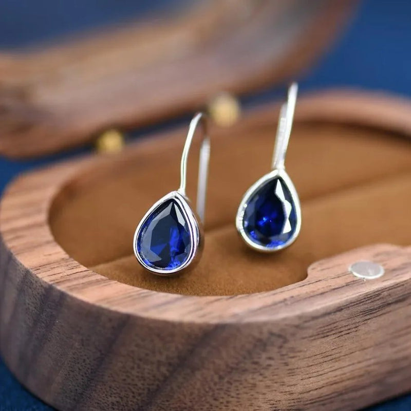 Elegant Sapphire Teardrop Earrings