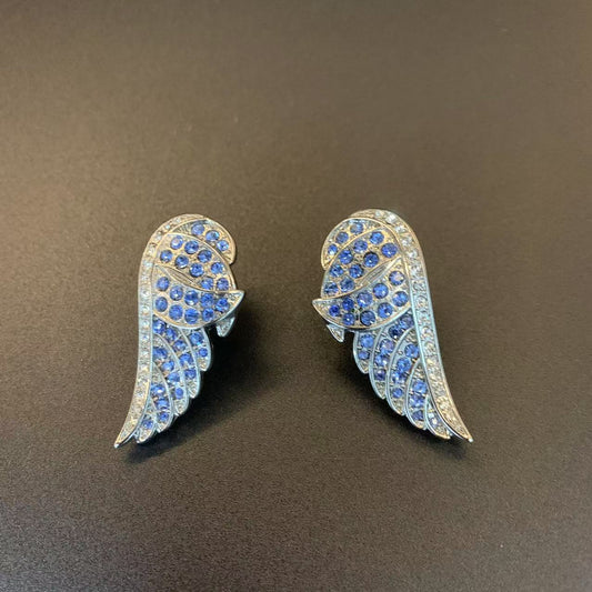 Elegant Sapphire Wing Earrings
