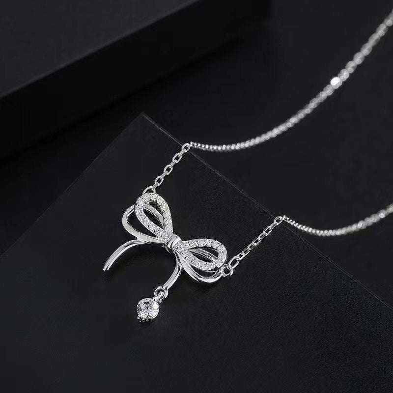 Elegant Silver Crystal Bow