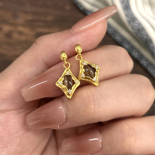 Elegant Smoky Quartz Earrings