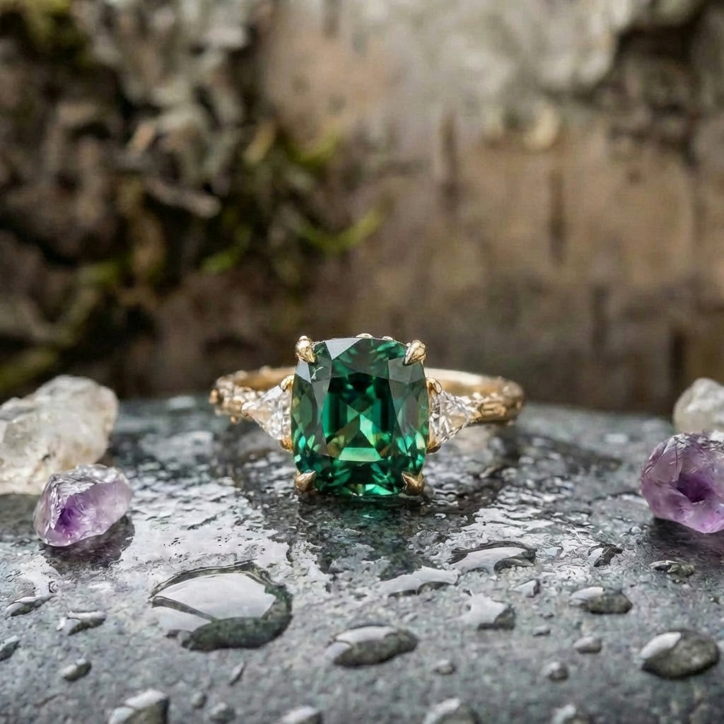 Elegant Square Emerald Ring