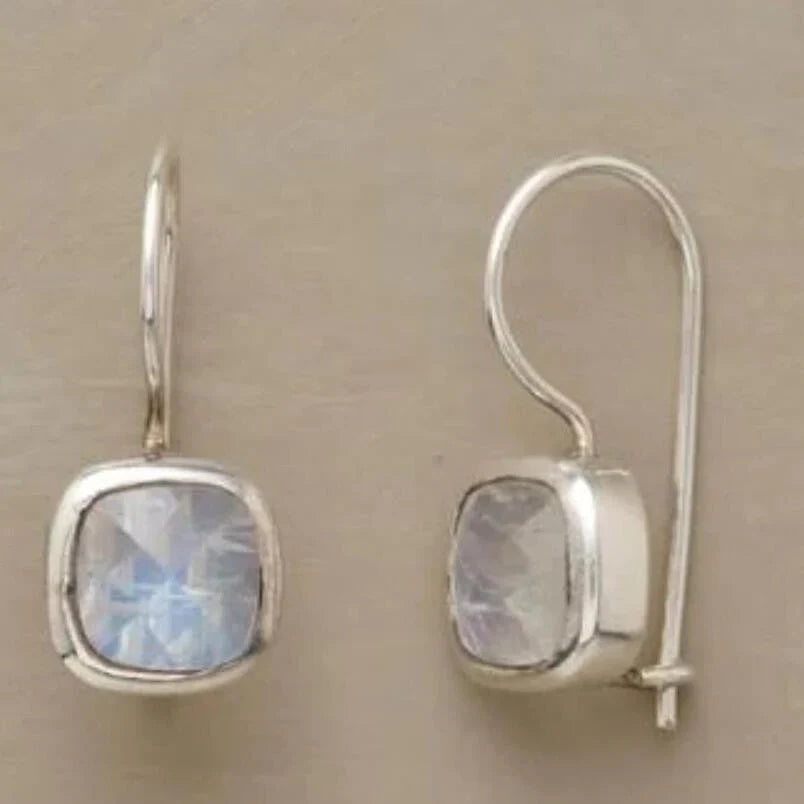 Elegant Square Moonstone Earrings