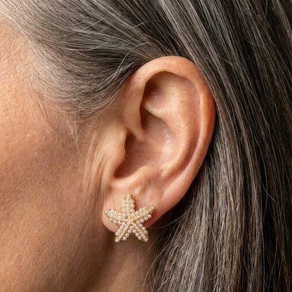 Elegant Starfish Pearl Earrings
