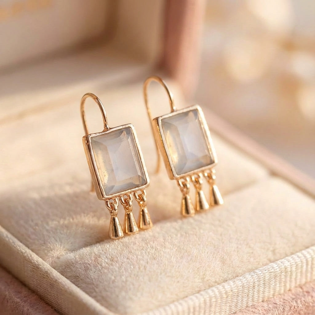 Elegant Stone Dangle Earrings