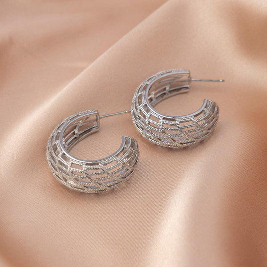 Elegant Textured Hoop Earrings