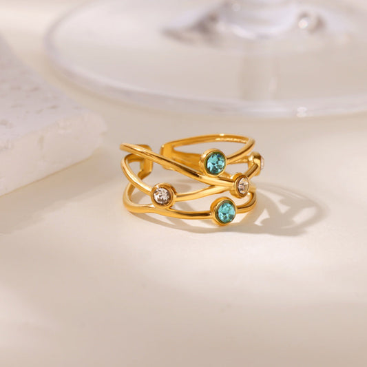 Elegant Topaz Gold Ring