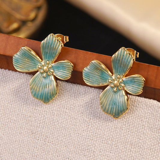 Elegant Turquoise Flower Earrings