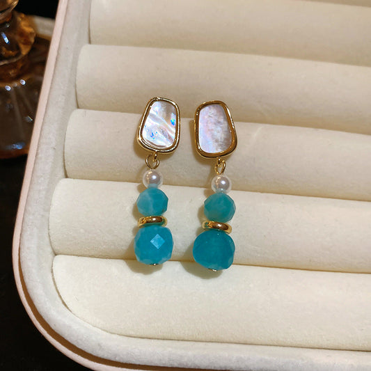 Elegant Turquoise Pearl Earrings