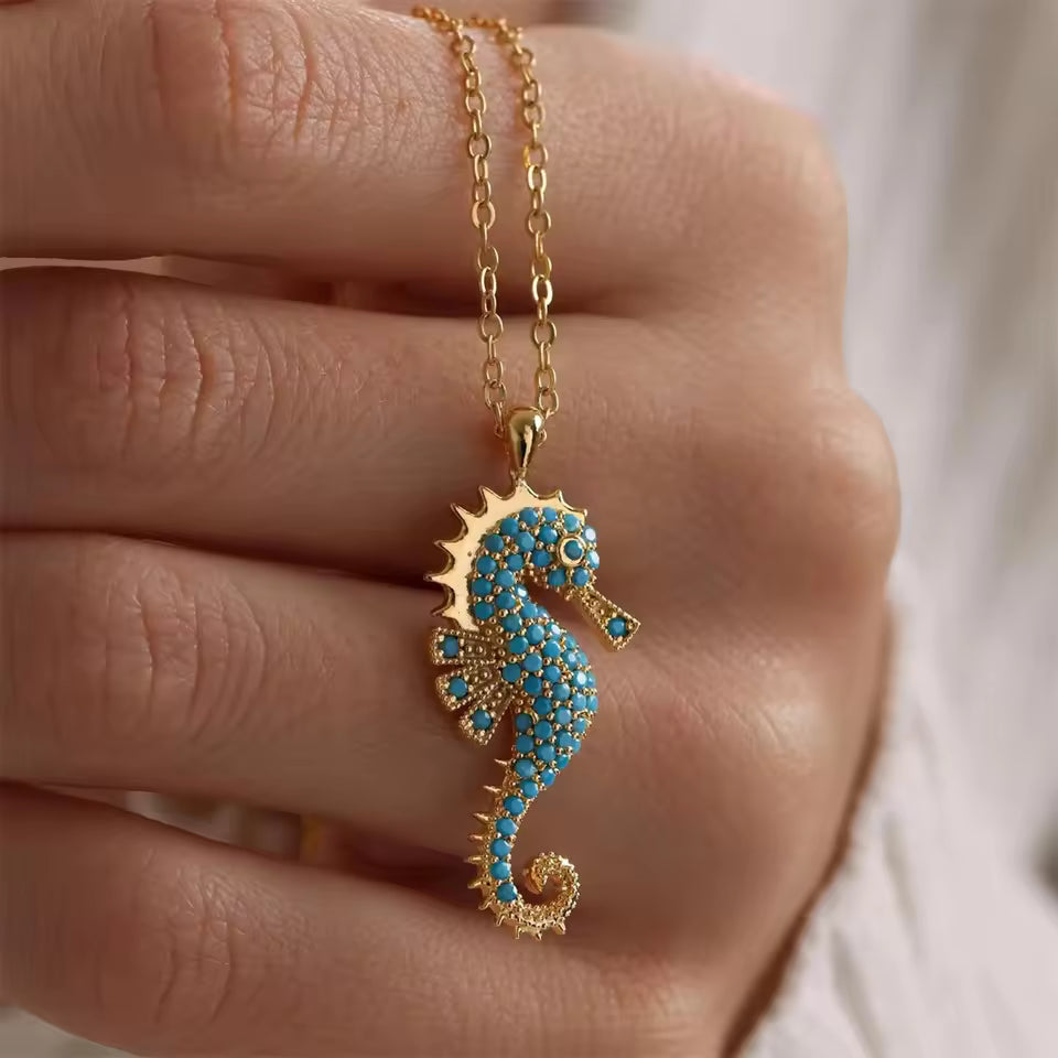Elegant Turquoise Seahorse