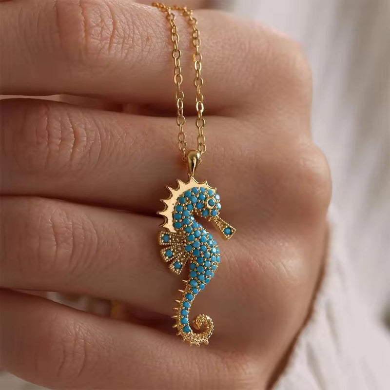 Elegant Turquoise Seahorse