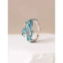 Elegant Turquoise Wave Ring
