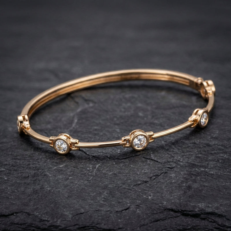 Elegant Bracelet With Zirconias In Gold
