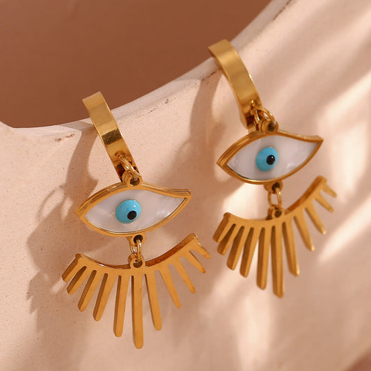 Evil Eye Gold Earrings