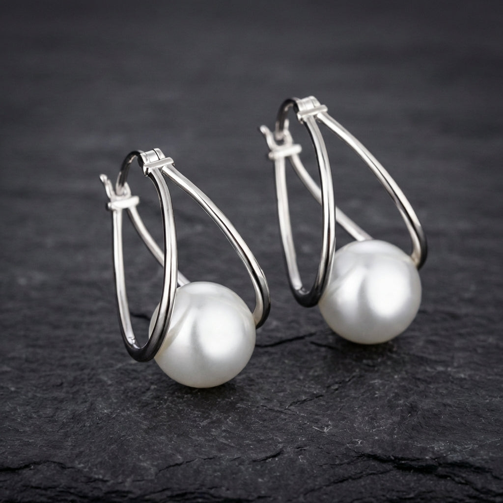 Exquisite Pearl Silver Earrings