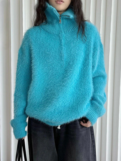 LD Fluffy trui met ritssluiting