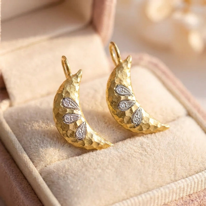 Vintage Moon Drop Earrings