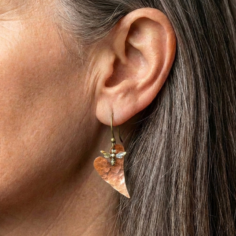 Honeybee Heart Earrings