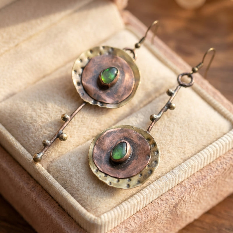 Vintage Green Stone Earrings
