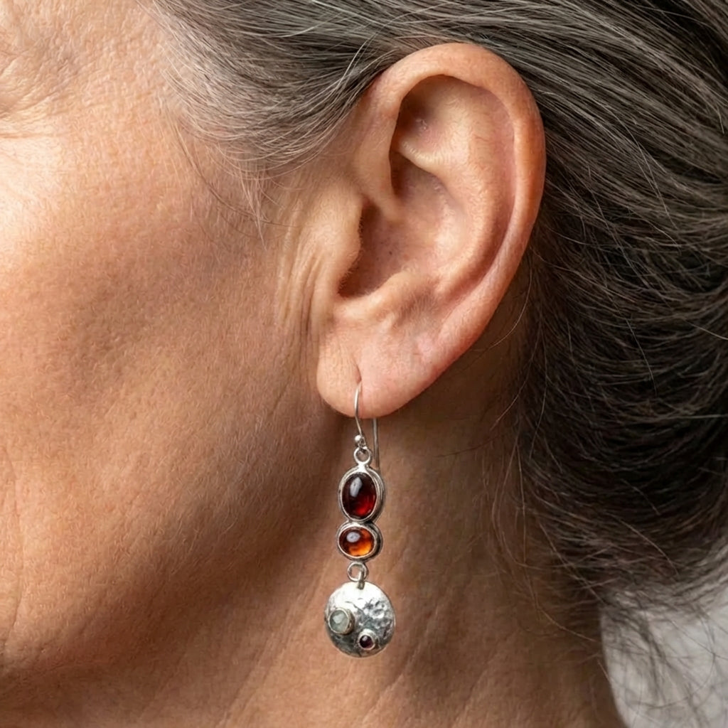 Garnet Dangle Earrings
