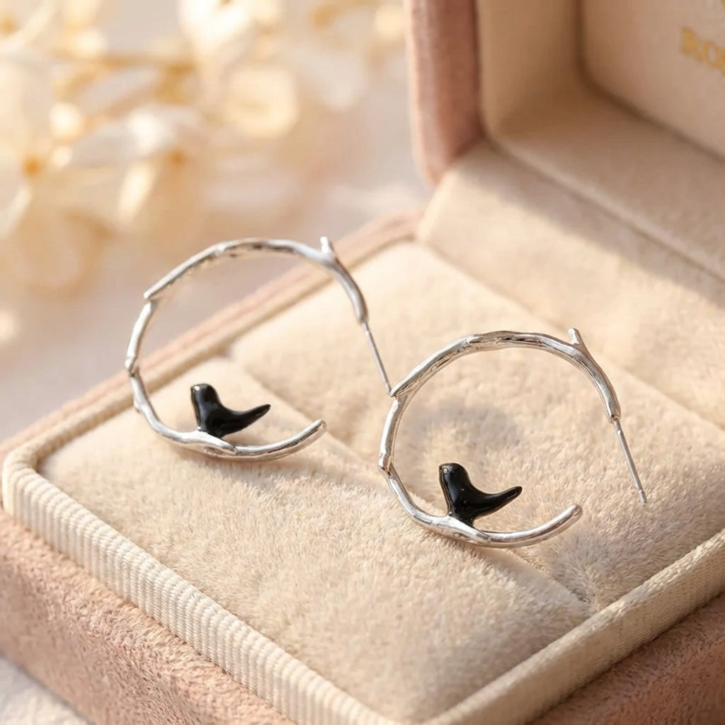 Vintage Branch Bird Earrings