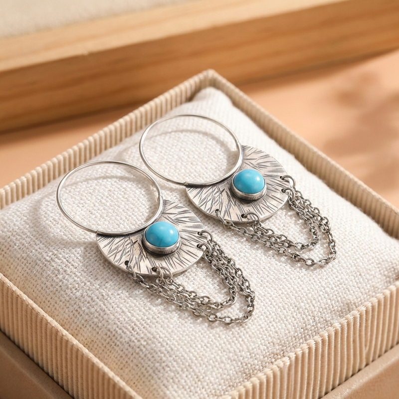 Vintage Blue Stone Earrings