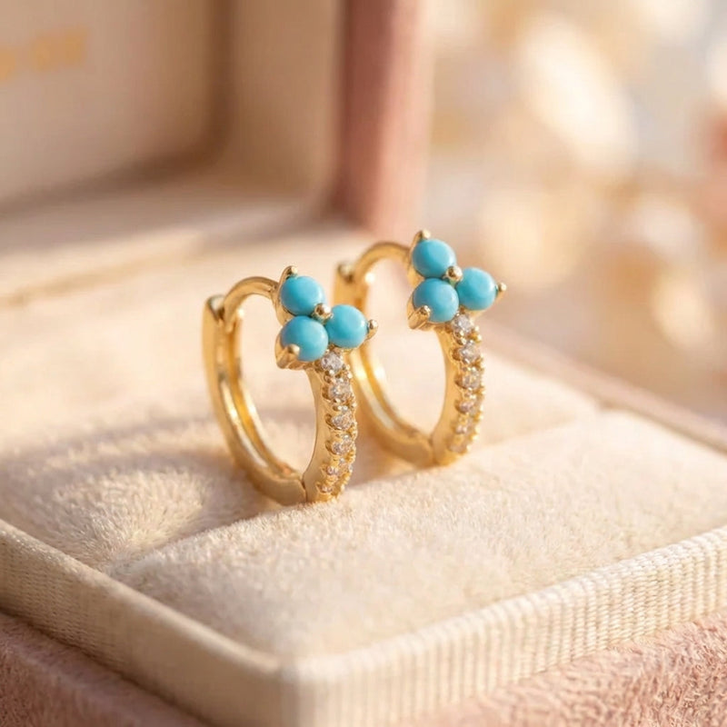 Elegant Blue Flower Earrings