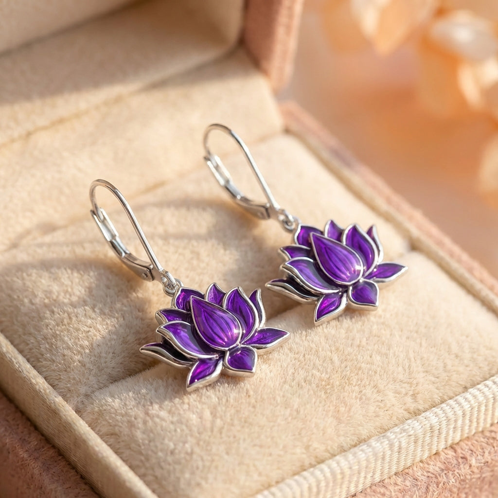 Elegant Lotus Flower Earrings