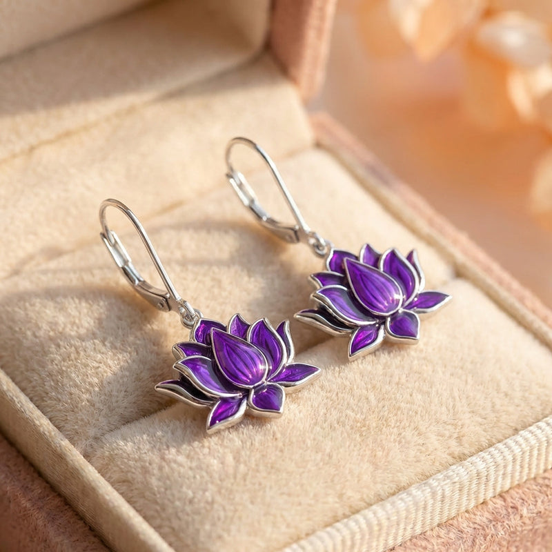 Elegant Lotus Flower Earrings