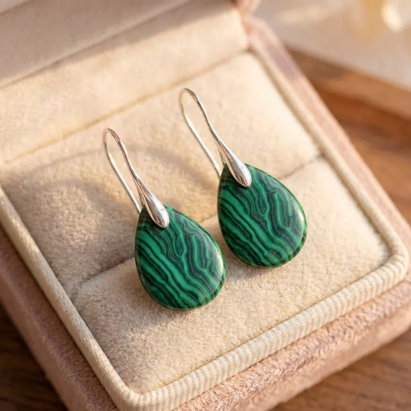 Elegant Green Agate Earrings