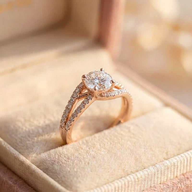 Elegant Crystal Engagement Ring