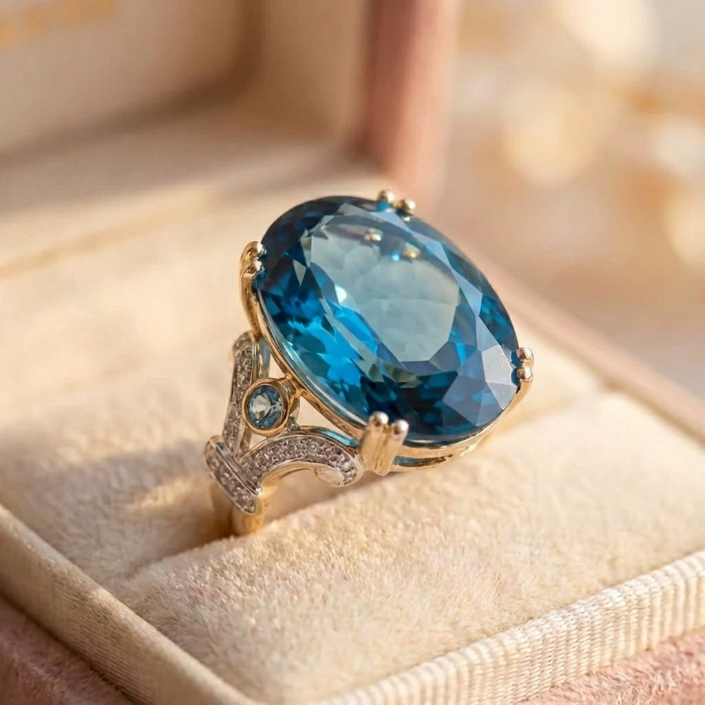 Elegant Blue Topaz Ring