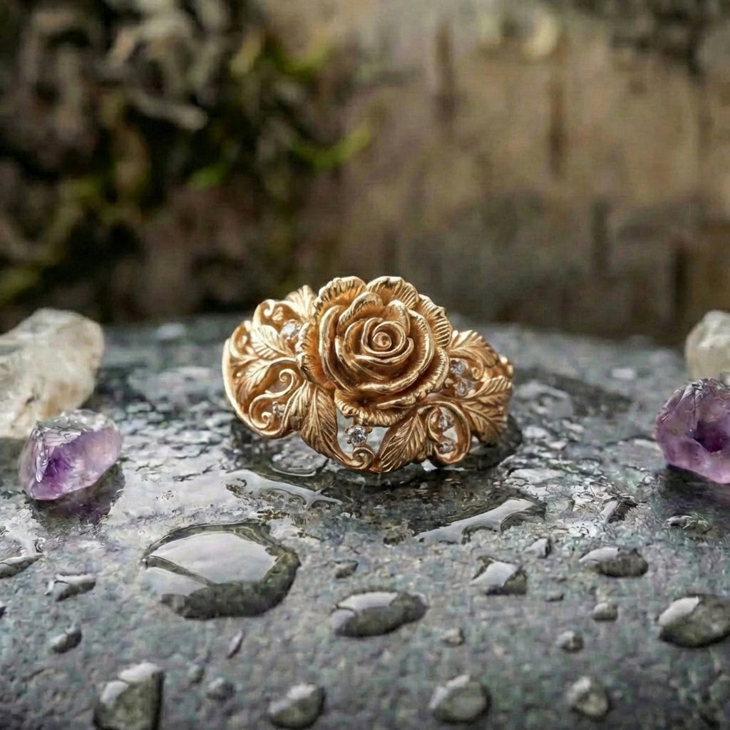 A Golden Flower Ring