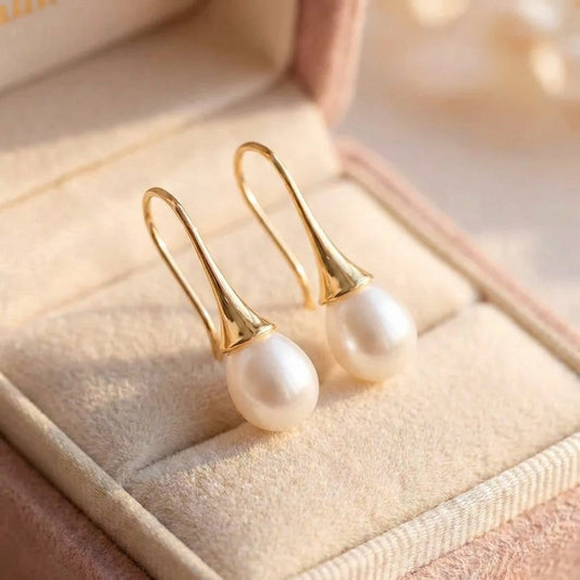 Vintage Water Drop Pearl Earrings