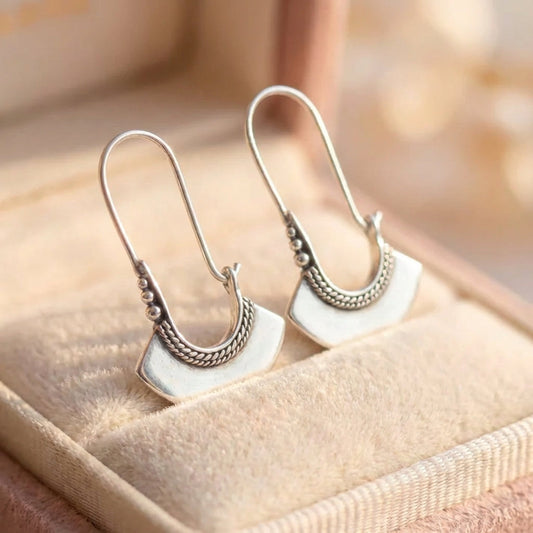 Vintage Silver Crest Earrings