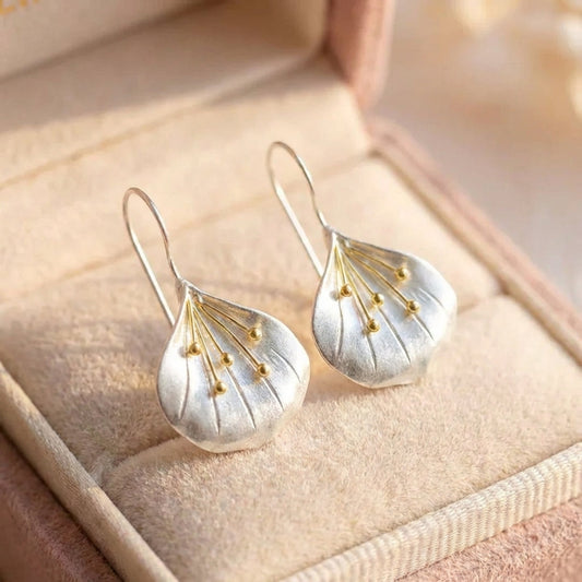 Vintage Silver & Gold Petal Earrings