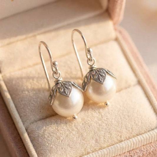 Vintage Pearl Flower Earrings