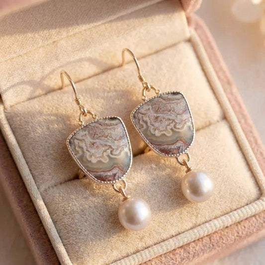 Vintage Natural Stone Pearl Earrings