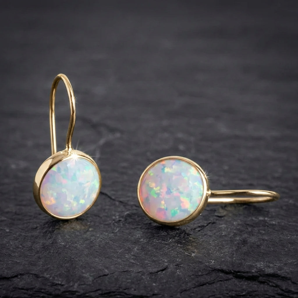 White Opal Vintage Earrings