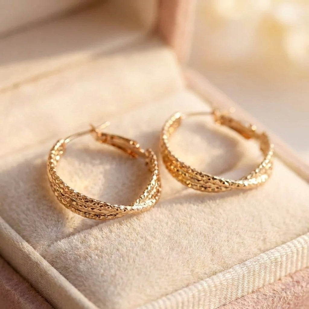 Vintage Classical Cross Round Earrings