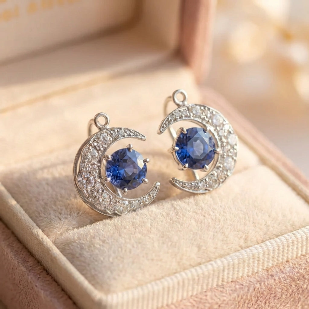 Vintage Blue Moonlight Earrings