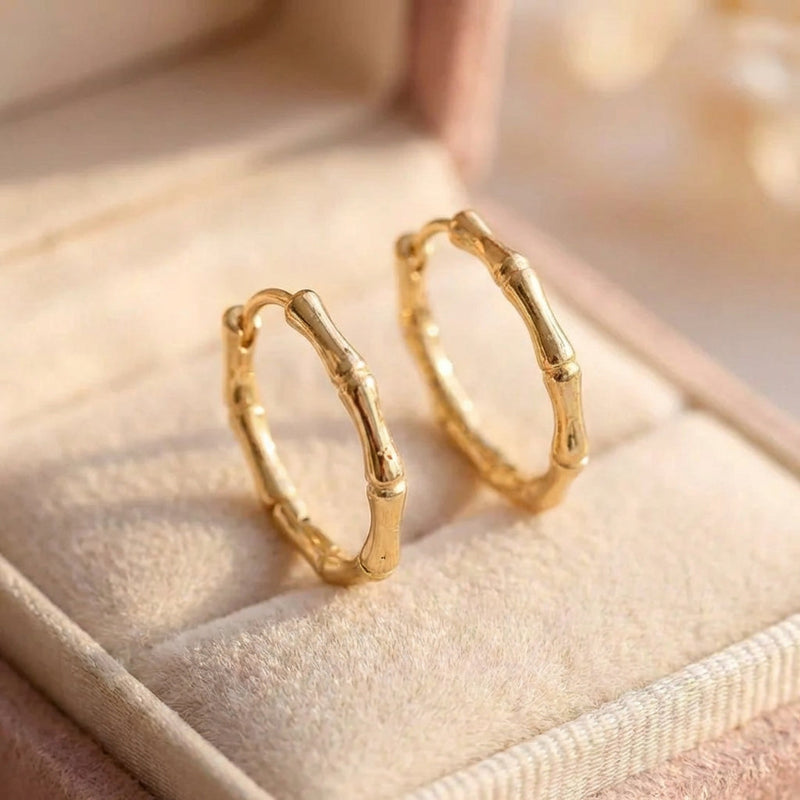 Vintage Bamboo Hoop Earrings