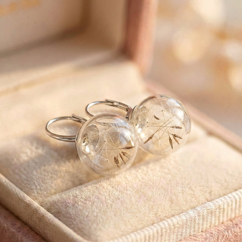 Silver Dandelion Earrings