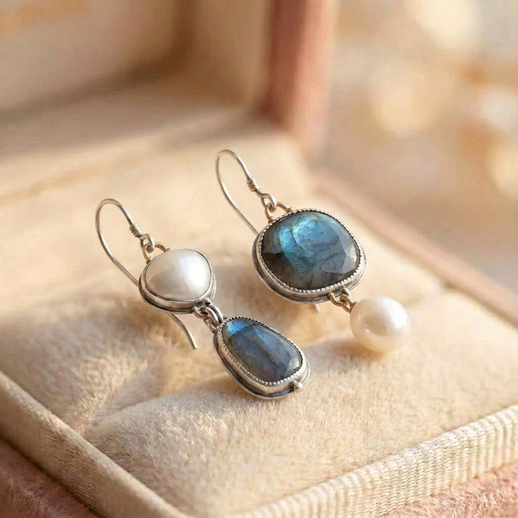 Vintage Natural Blue Stone Earrings