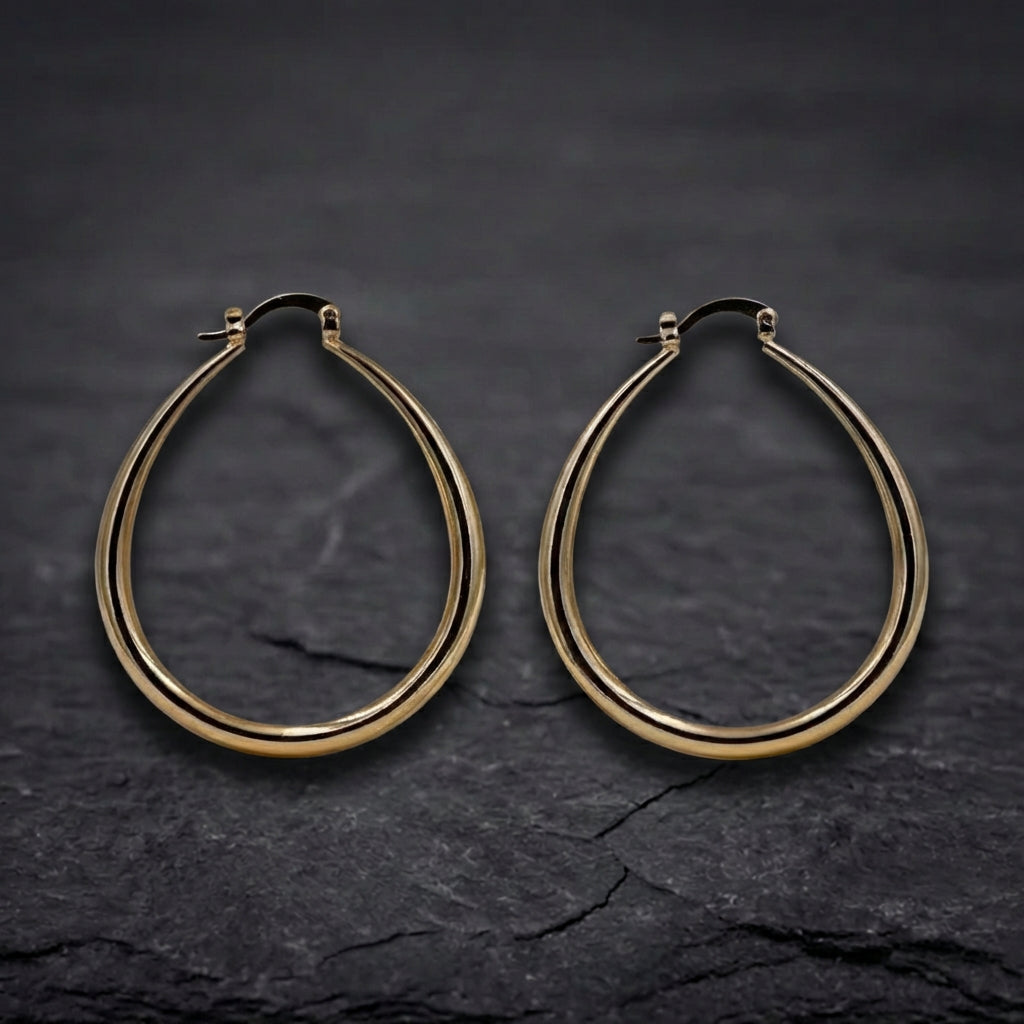 Classic Smooth Hoop Gold Earrings