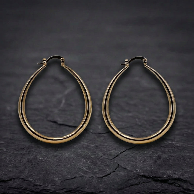 Classic Smooth Hoop Gold Earrings