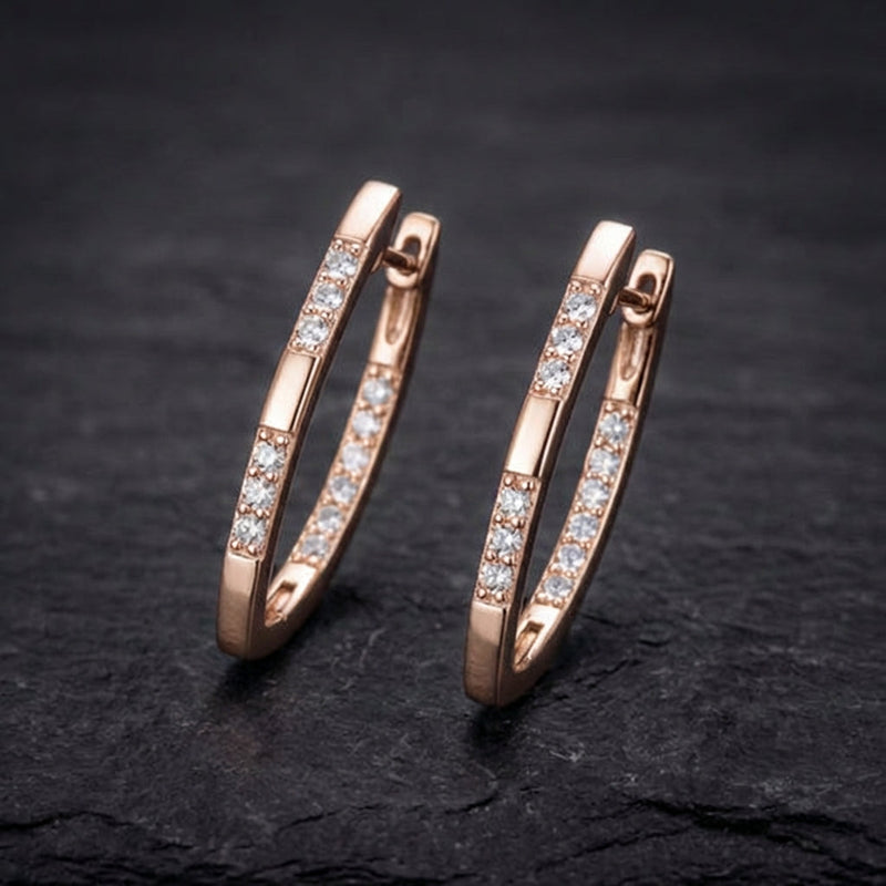 Elegant Zirconia Earrings In Gold